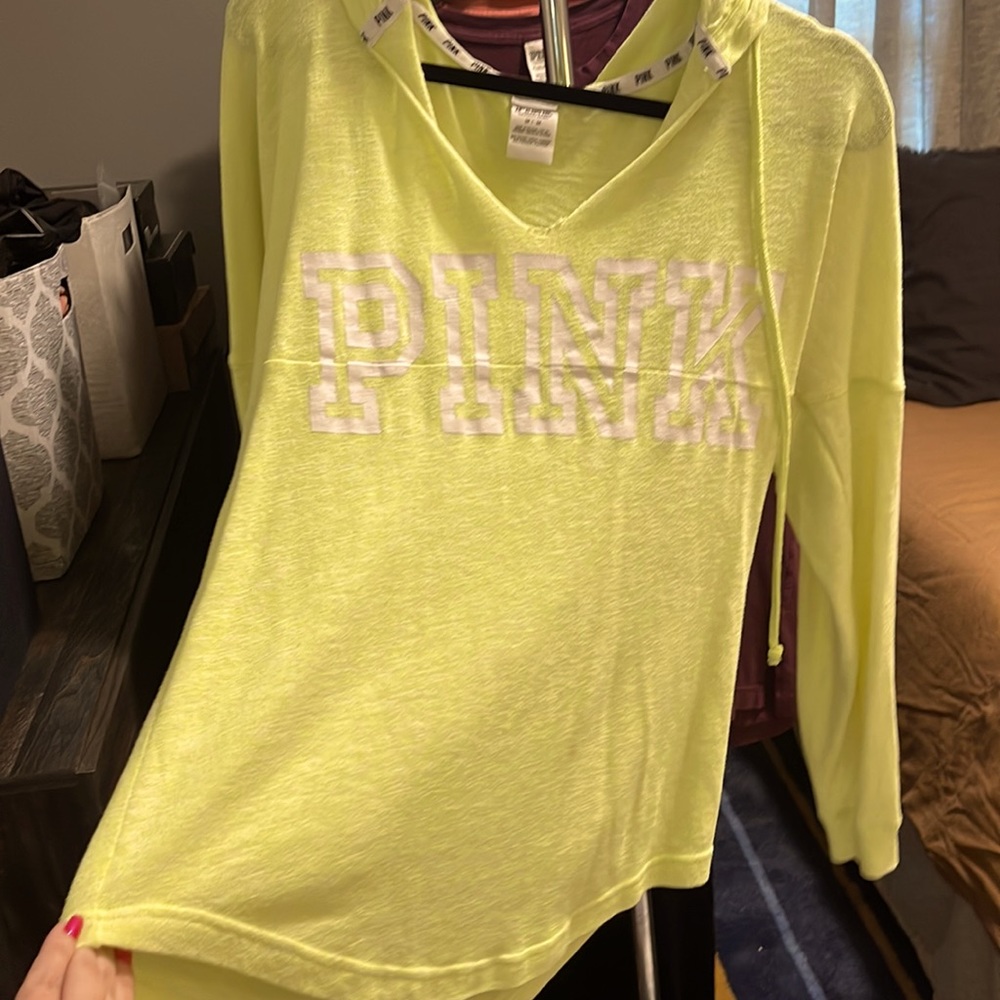 Neon Yellow Sz M PINK pullover